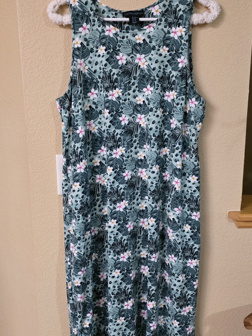 Cynthia Rowley Mint Green Floral Sleeveless Dress